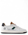 Sneakers Court 2.0 Vintage White-Cuoio in Pelle con Dettagli Verde e Nero-D.A.T.E.-Sneakers-Vittorio Citro Boutique