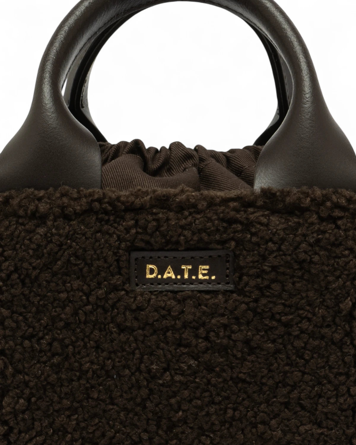 Borsa D.A.T.E. Cubo Bag Teddy Chocolate con Tracolla Removibile-D.A.T.E.-Borse a mano-Vittorio Citro Boutique