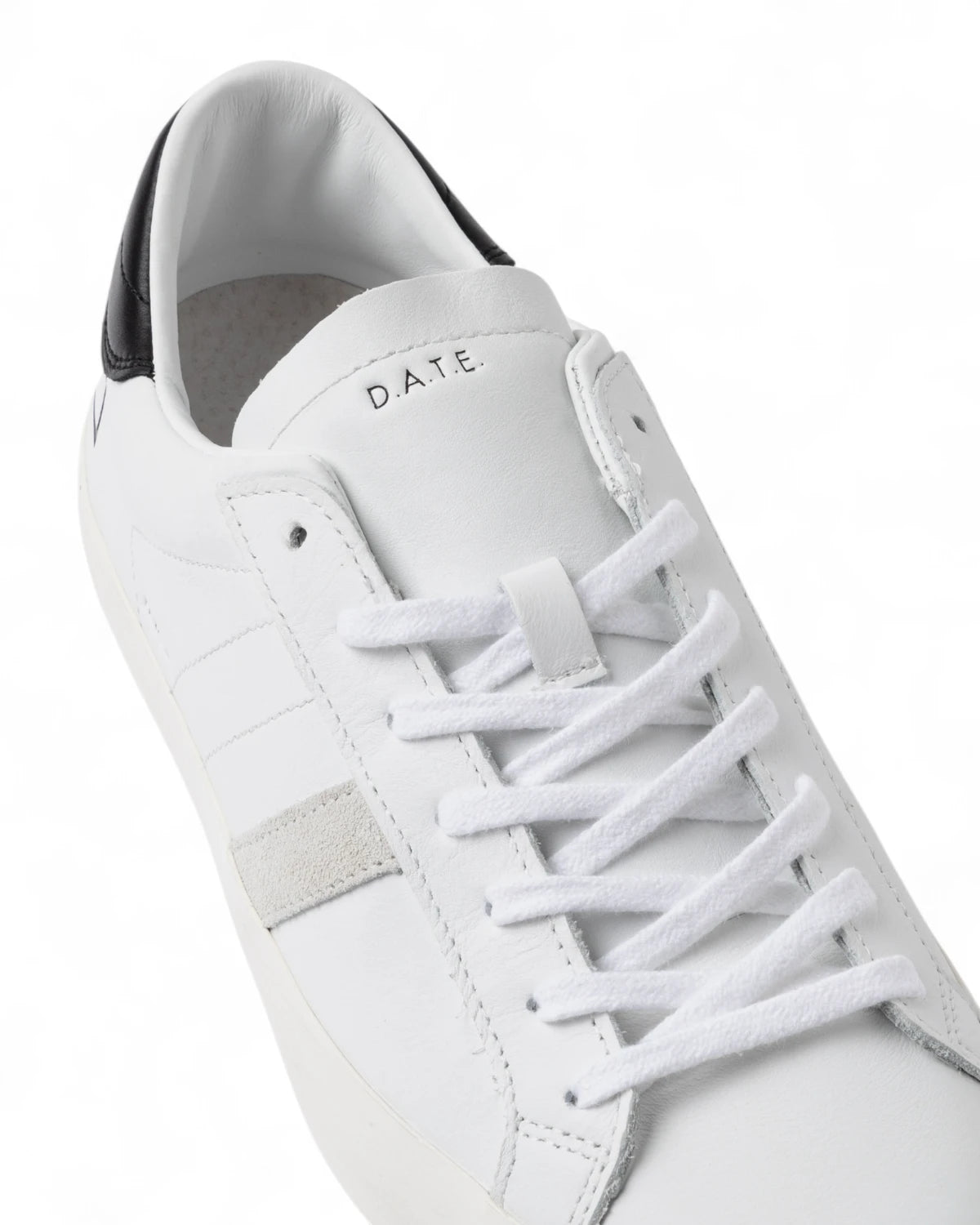 Sneakers Hill Low Calf in Pelle Bianca con Dettagli Neri-D.A.T.E.-Sneakers-Vittorio Citro Boutique