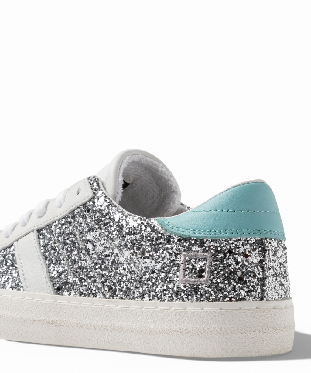 D.A.T.E. Sneakers Hill Low Glitter Argent