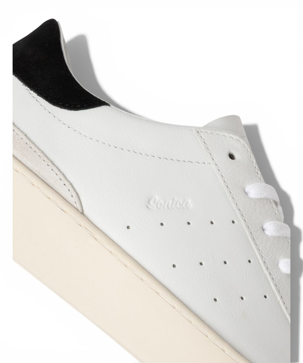 D.A.T.E. Sneakers Sonica Cuir Veau Blanc-Noir