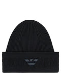 Berretto in Lana con Risvolto Logato-Emporio Armani-Cappelli-Vittorio Citro Boutique