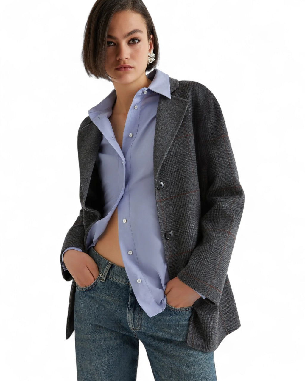 Giaccone in double di pura lana con rever richiudibile-Marella-Giacche-Vittorio Citro Boutique