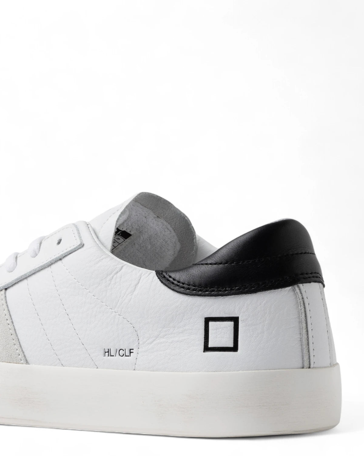 Sneakers Hill Low Calf in Pelle Bianca con Dettagli Neri-D.A.T.E.-Sneakers-Vittorio Citro Boutique
