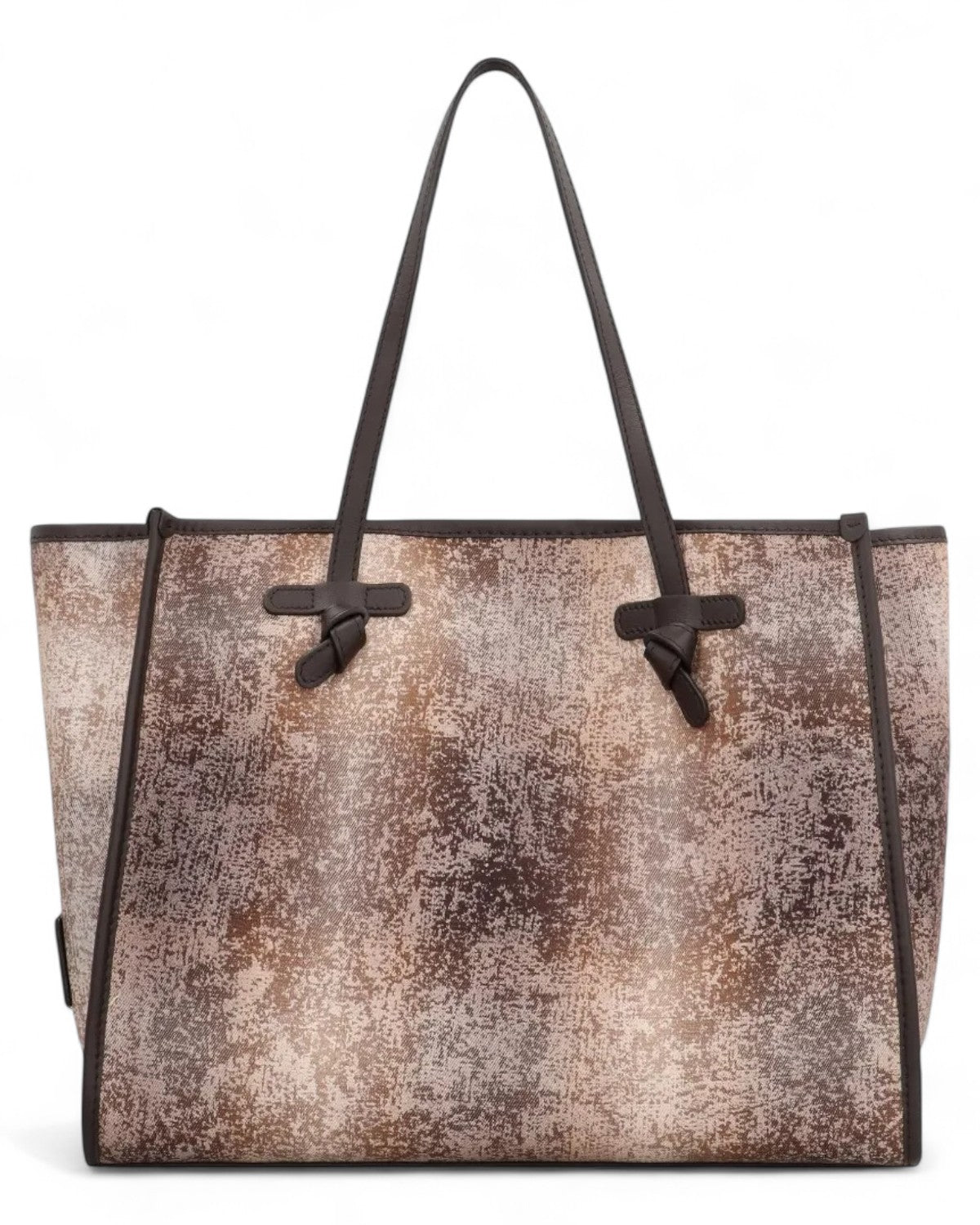 Borsa Marcella Gianni Chiarini - Tote con Nodo in pelle effetto sfumato marrone, manici lunghi e profili scuri, ideale per look invernali.