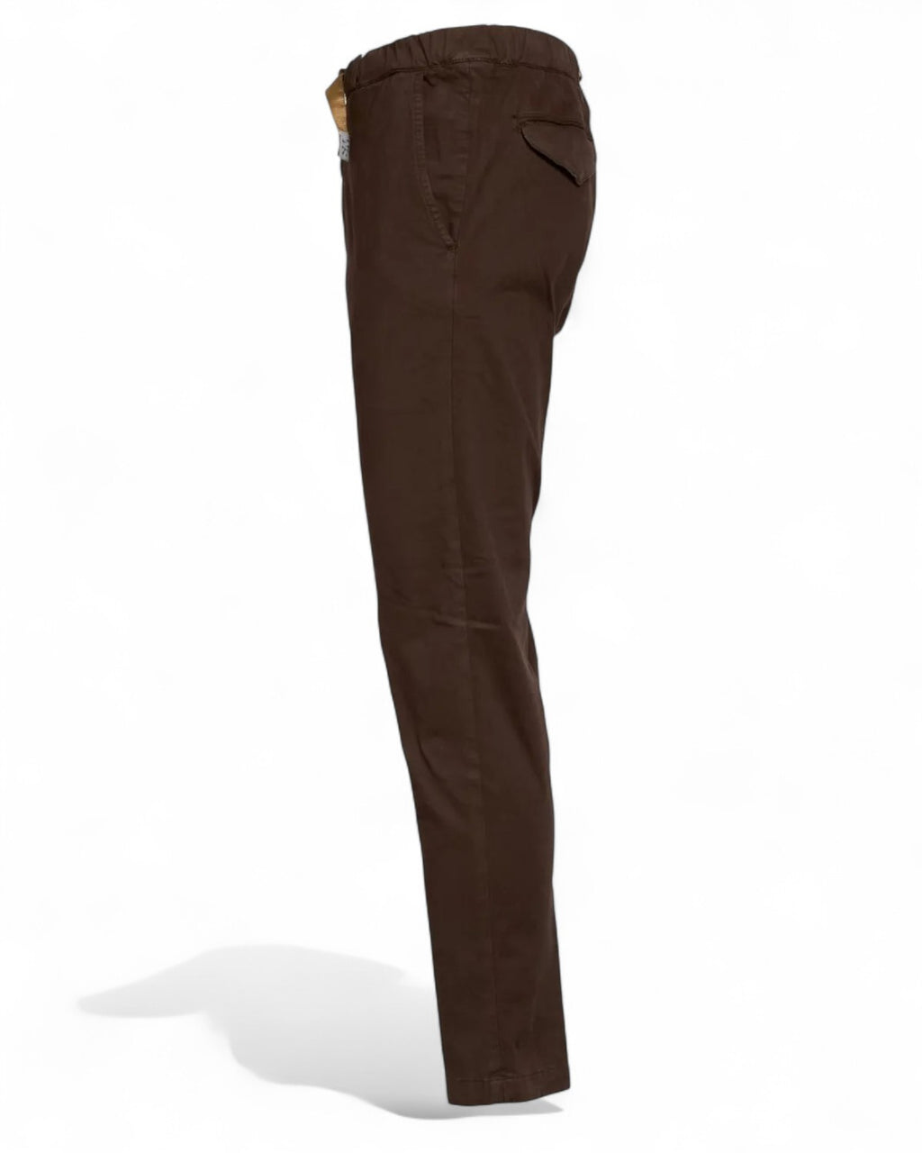 Pantaloni con vita elasticizzata e chiusura con fibbia-WHITE SAND-Pantaloni-Vittorio Citro Boutique