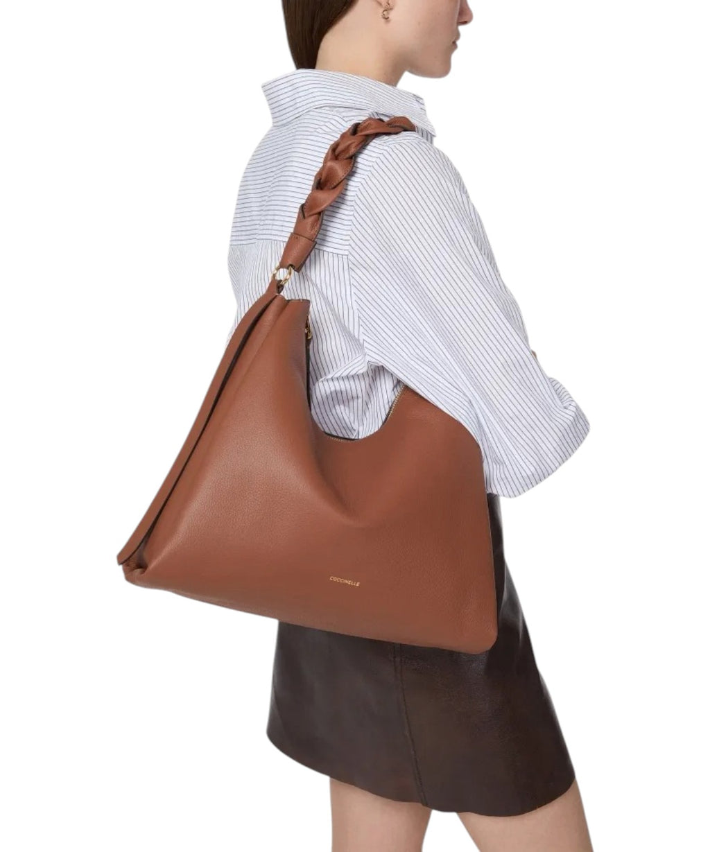 Sac Boheme Medium en cuir Double avec poignée tressée
