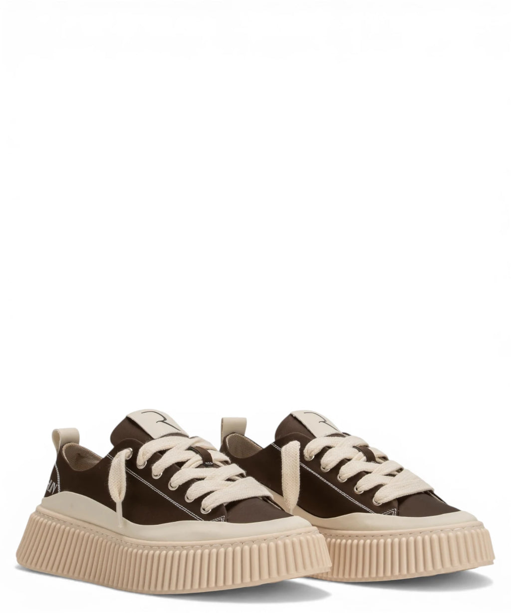 Baskets RHUN Treble Brown en toile avec semelle volumineuse