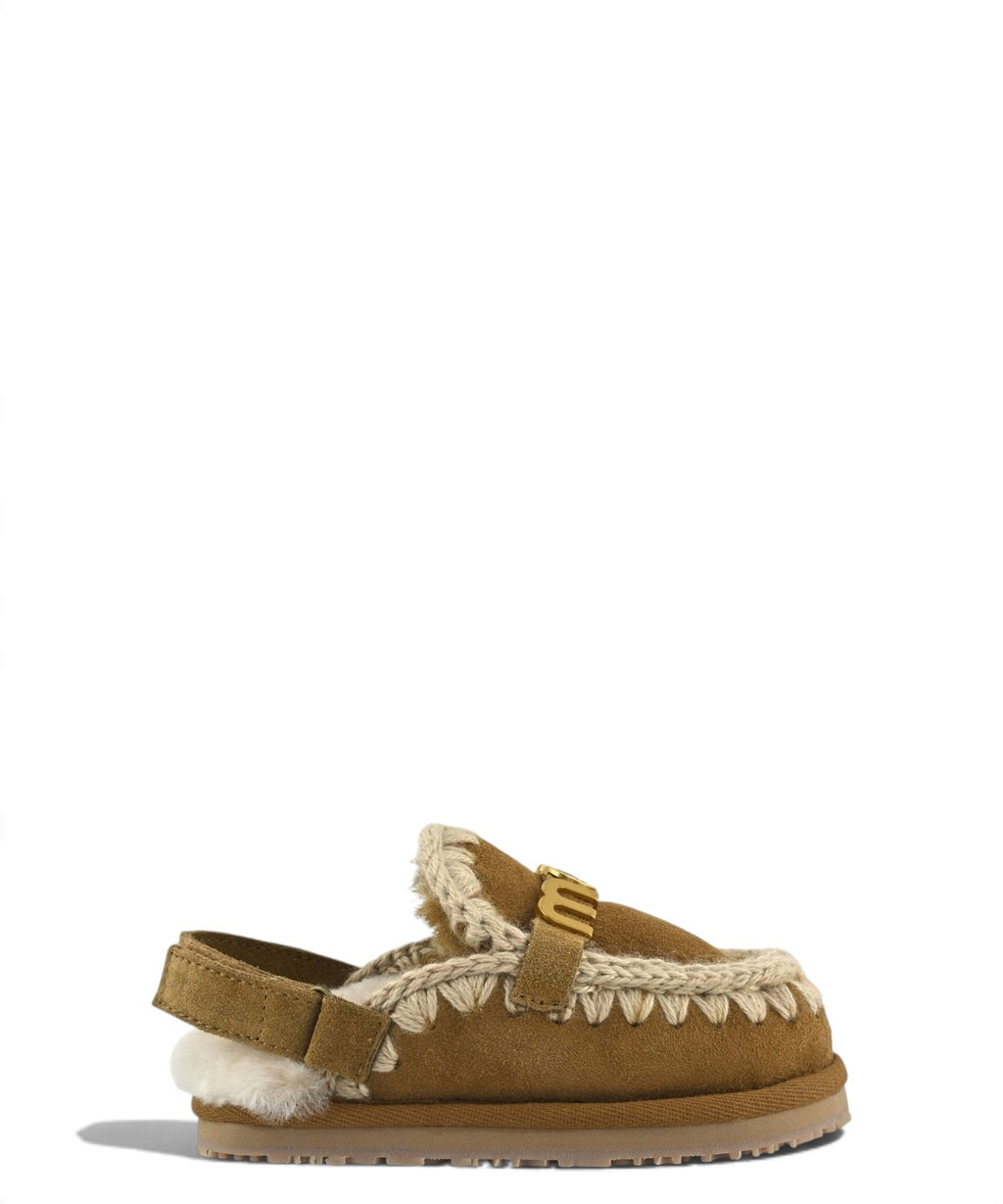 Claquettes enfant Mou Eskimo Slipper Backstrap Kid en peau de mouton