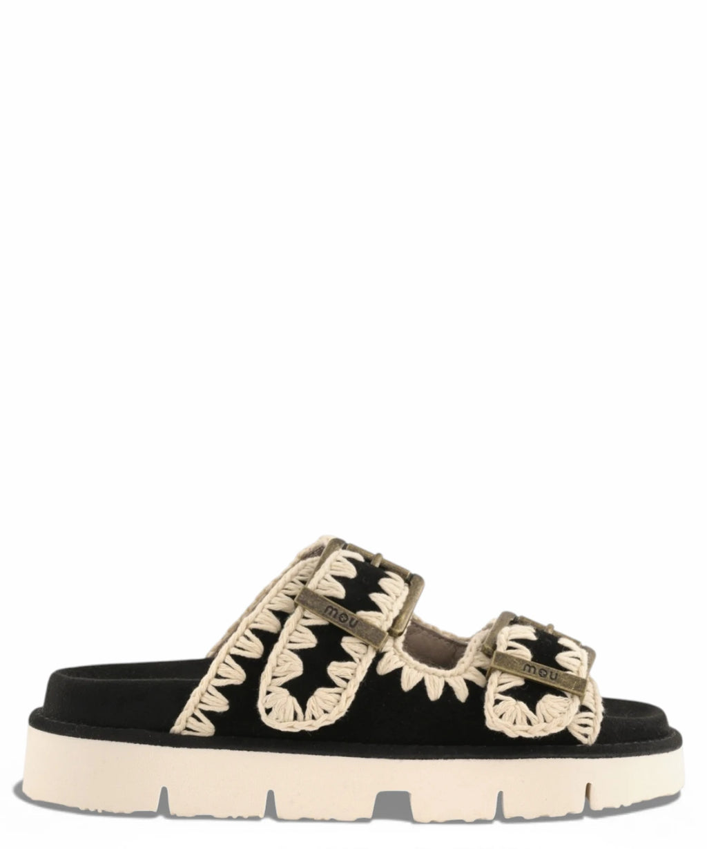 Sandales Mou Bio Deux Boucles en Cuir Velours
