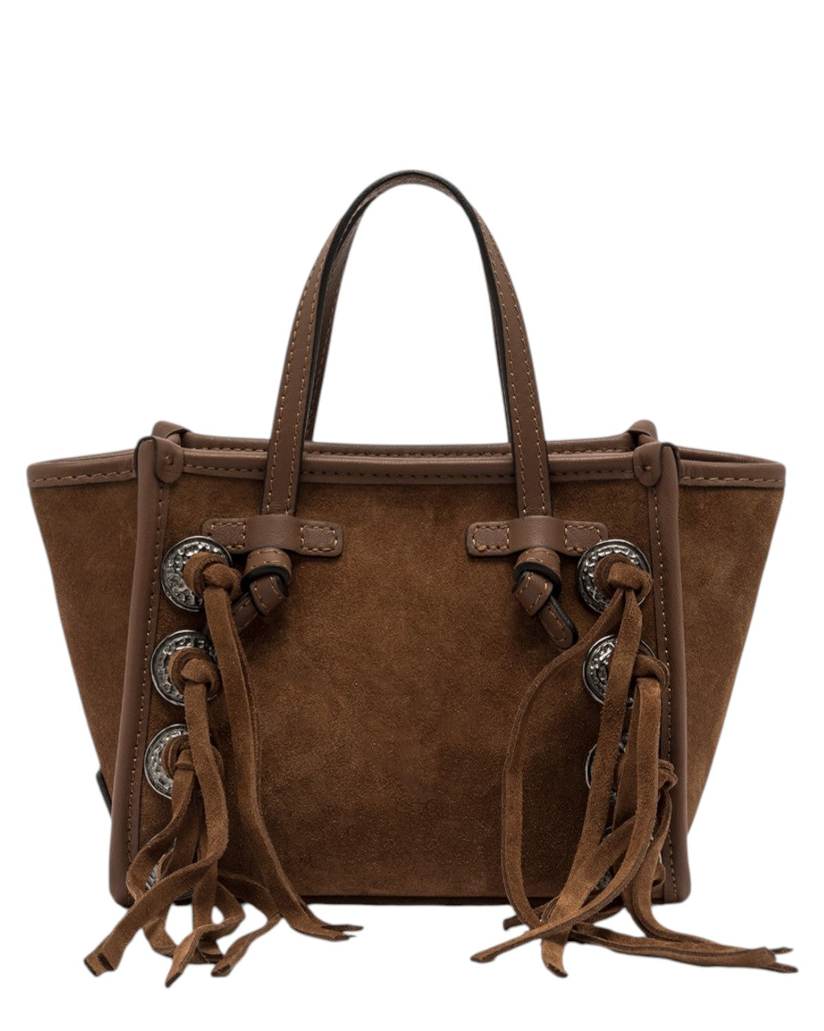 Miss Marcella in pelle scamosciata con frange e borchie-Gianni Chiarini-Borse a mano-Vittorio Citro Boutique