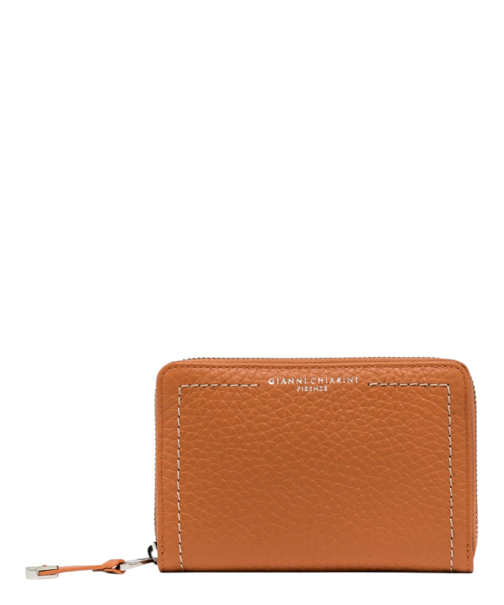 Gianni Chiarini Portefeuille Zip en Cuir Grain Maxi