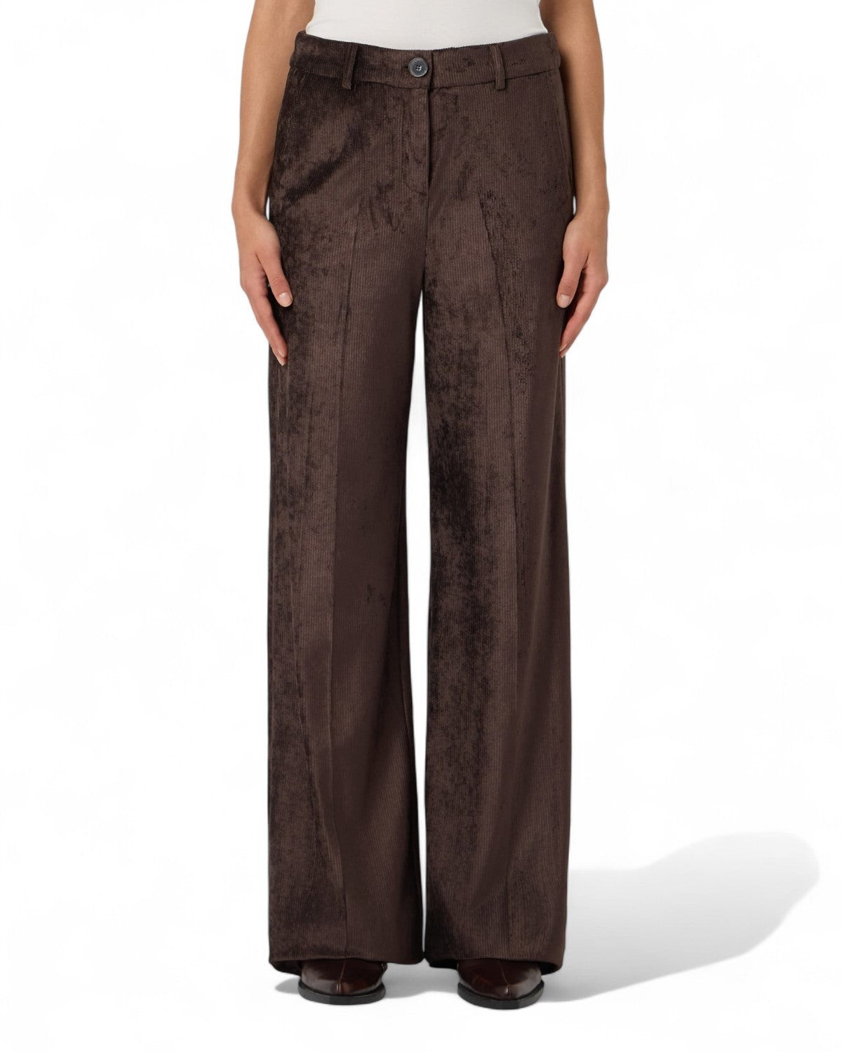 Pantaloni dritti in velluto a coste con piega-Marella-Pantaloni-Vittorio Citro Boutique