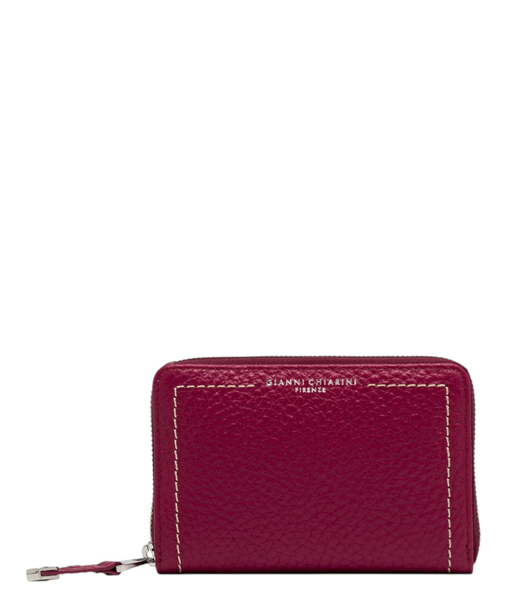 Portefeuille Gianni Chiarini avec zip en cuir grain maxi