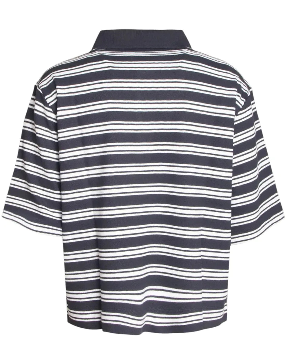 Polo Oversize in Cotone con Righe Orizzontali-Marella-Polo-Vittorio Citro Boutique