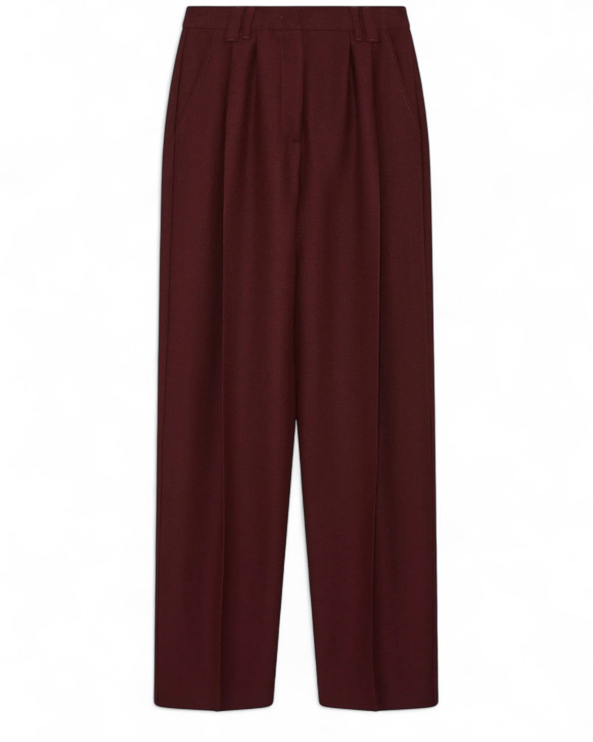 Pantalone a gamba larga in sablé con pince-Marella-Pantaloni-Vittorio Citro Boutique