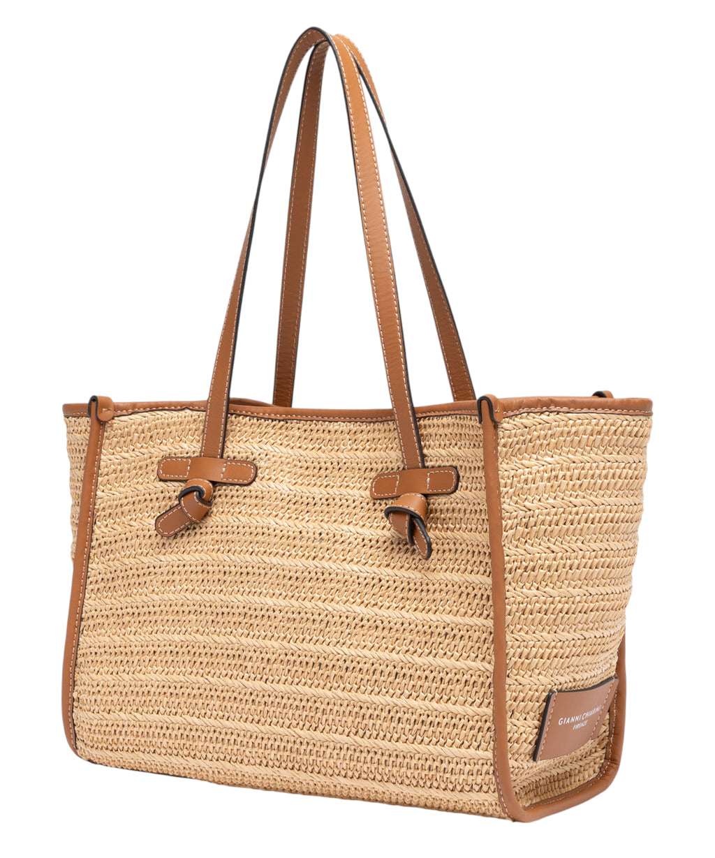 Sac Marcella moyen en Rafia Gianni Chiarini