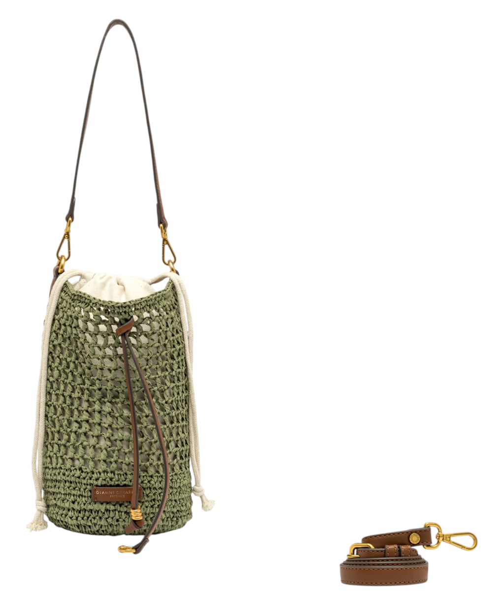 Gianni Chiarini Nefeli Sac Seau en Paille Crochet
