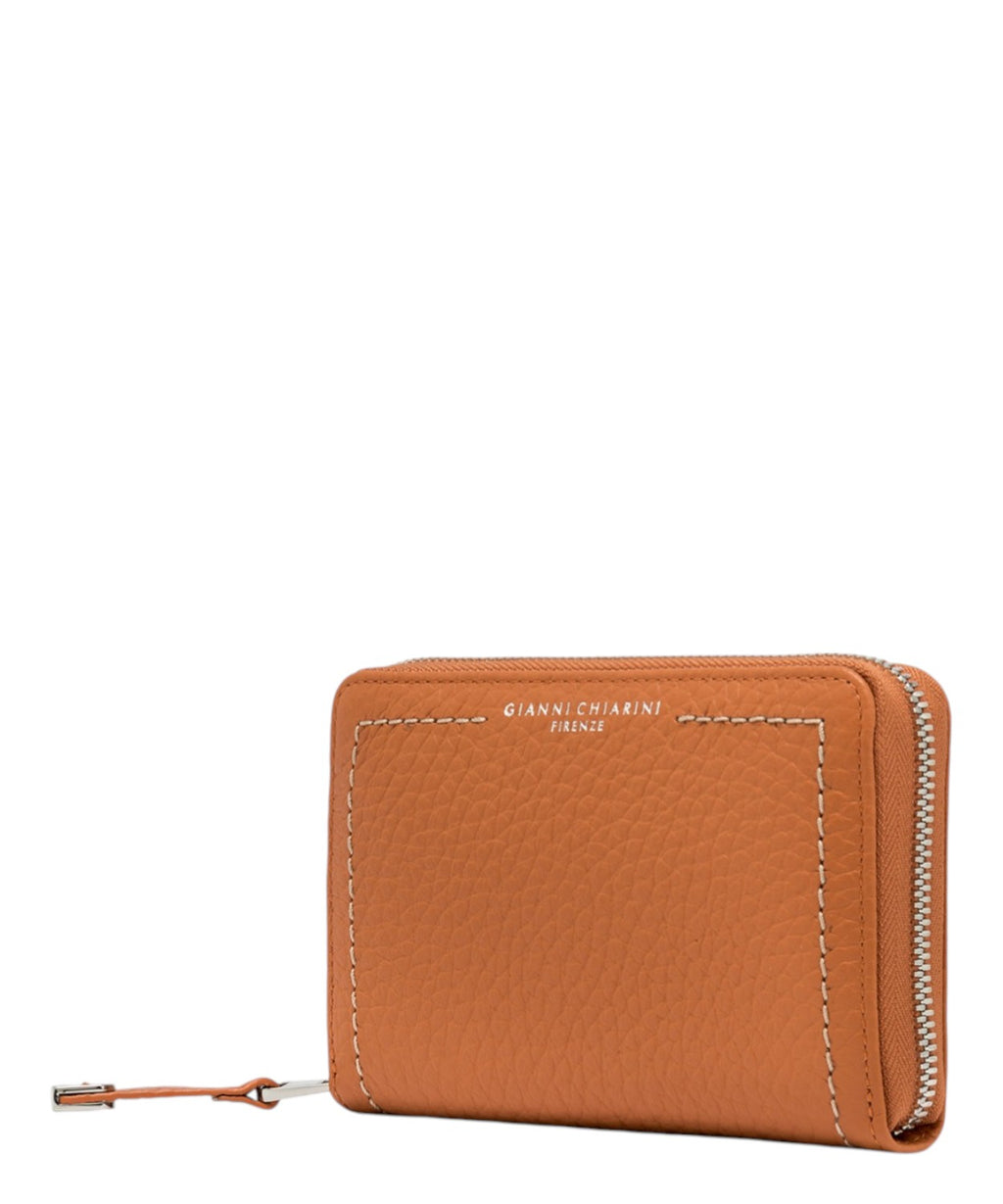 Gianni Chiarini Portefeuille Zip en Cuir Grain Maxi