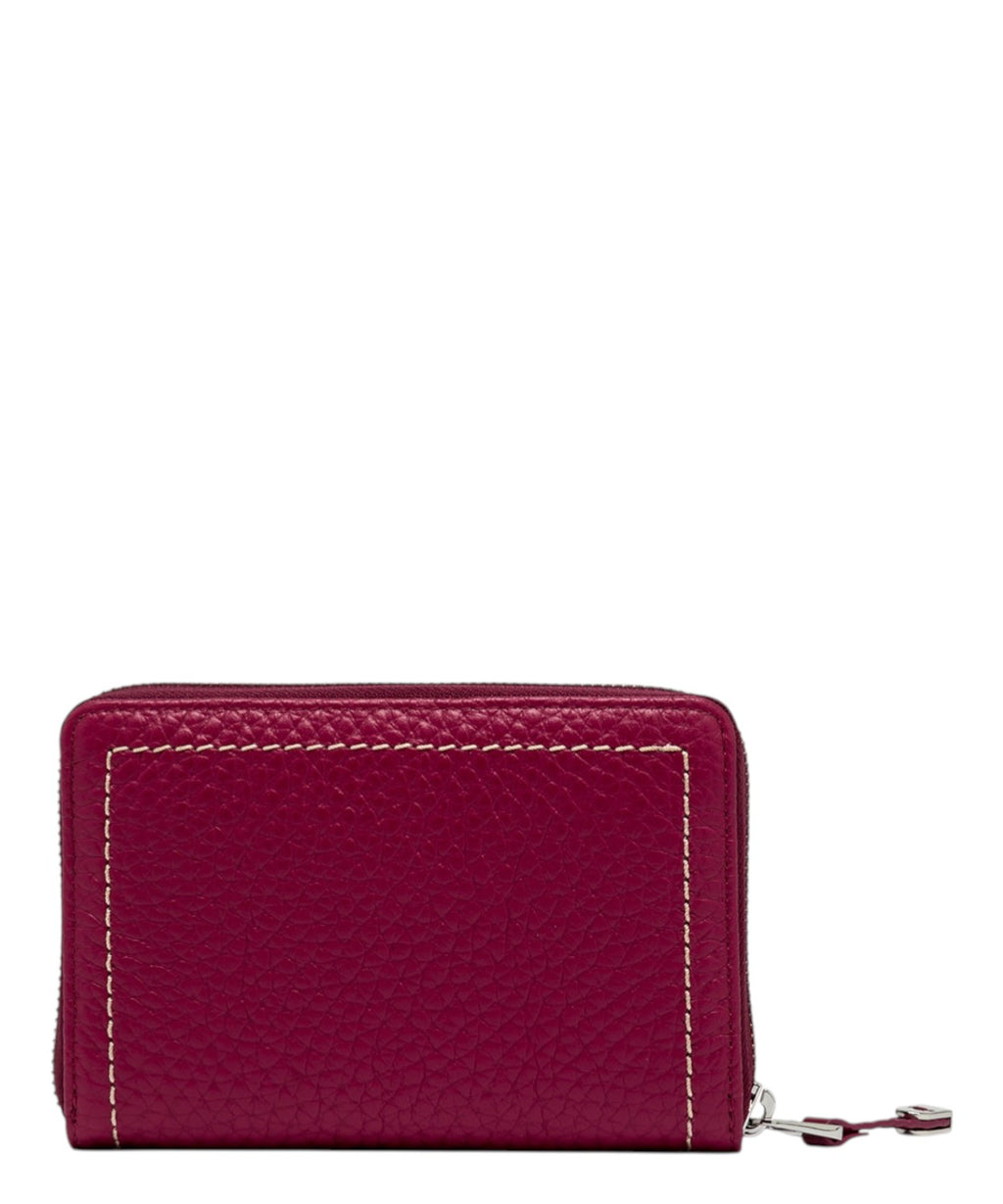 Portefeuille Gianni Chiarini avec zip en cuir grain maxi