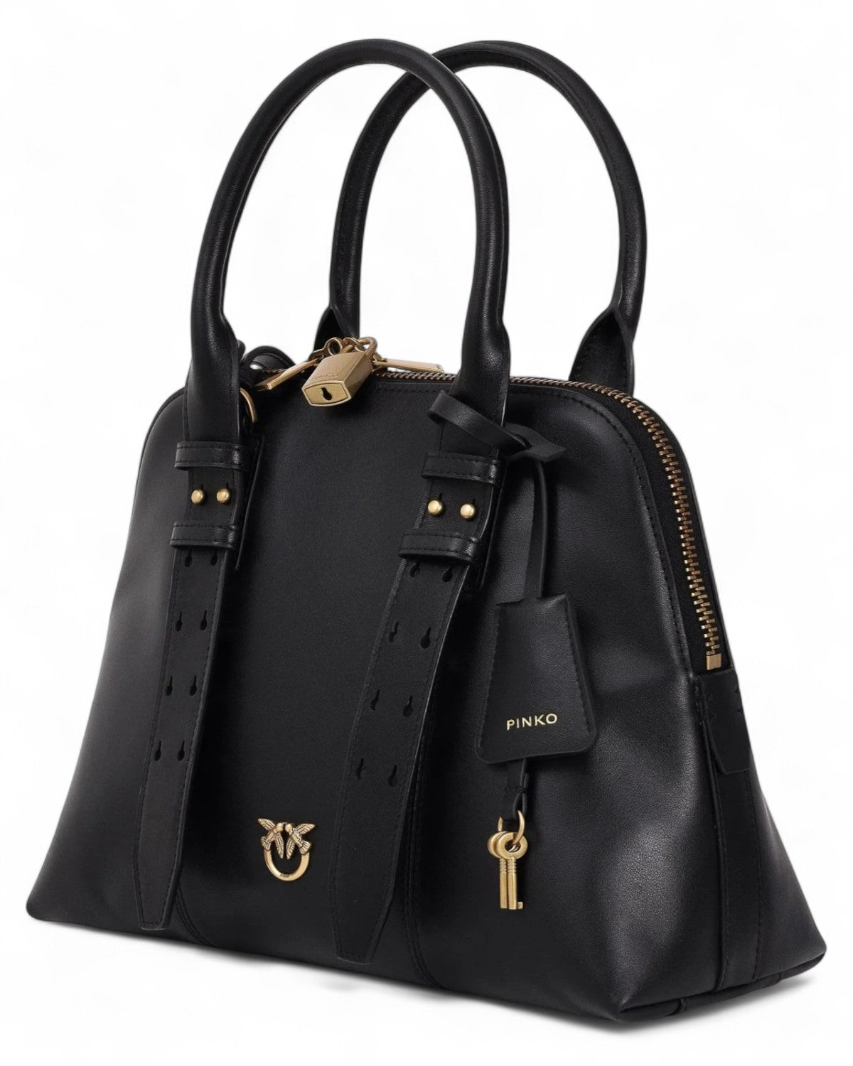 Borsa a Mano Escape in Pelle con Tracolla e Lucchetto-Pinko-Borse a spalla-Vittorio Citro Boutique