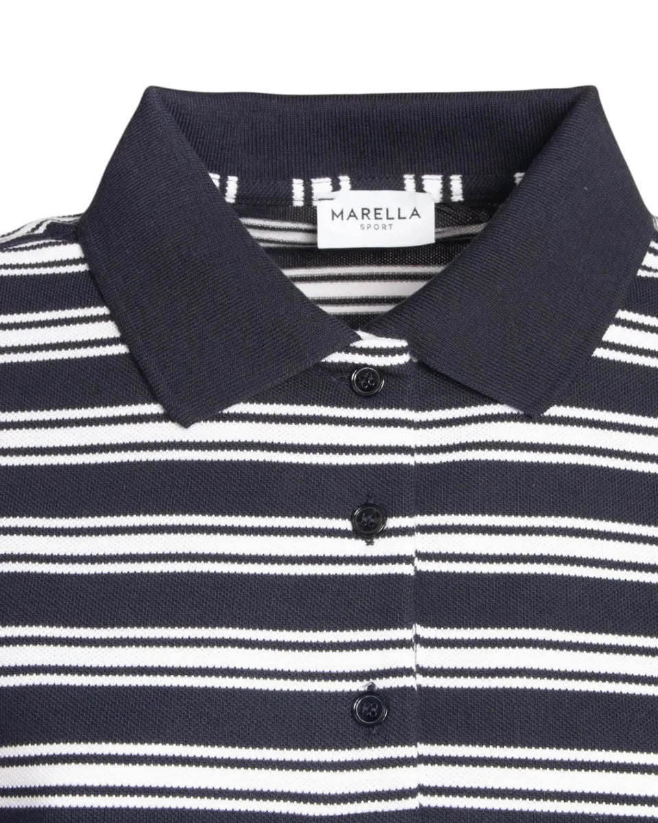 Polo Oversize in Cotone con Righe Orizzontali-Marella-Polo-Vittorio Citro Boutique