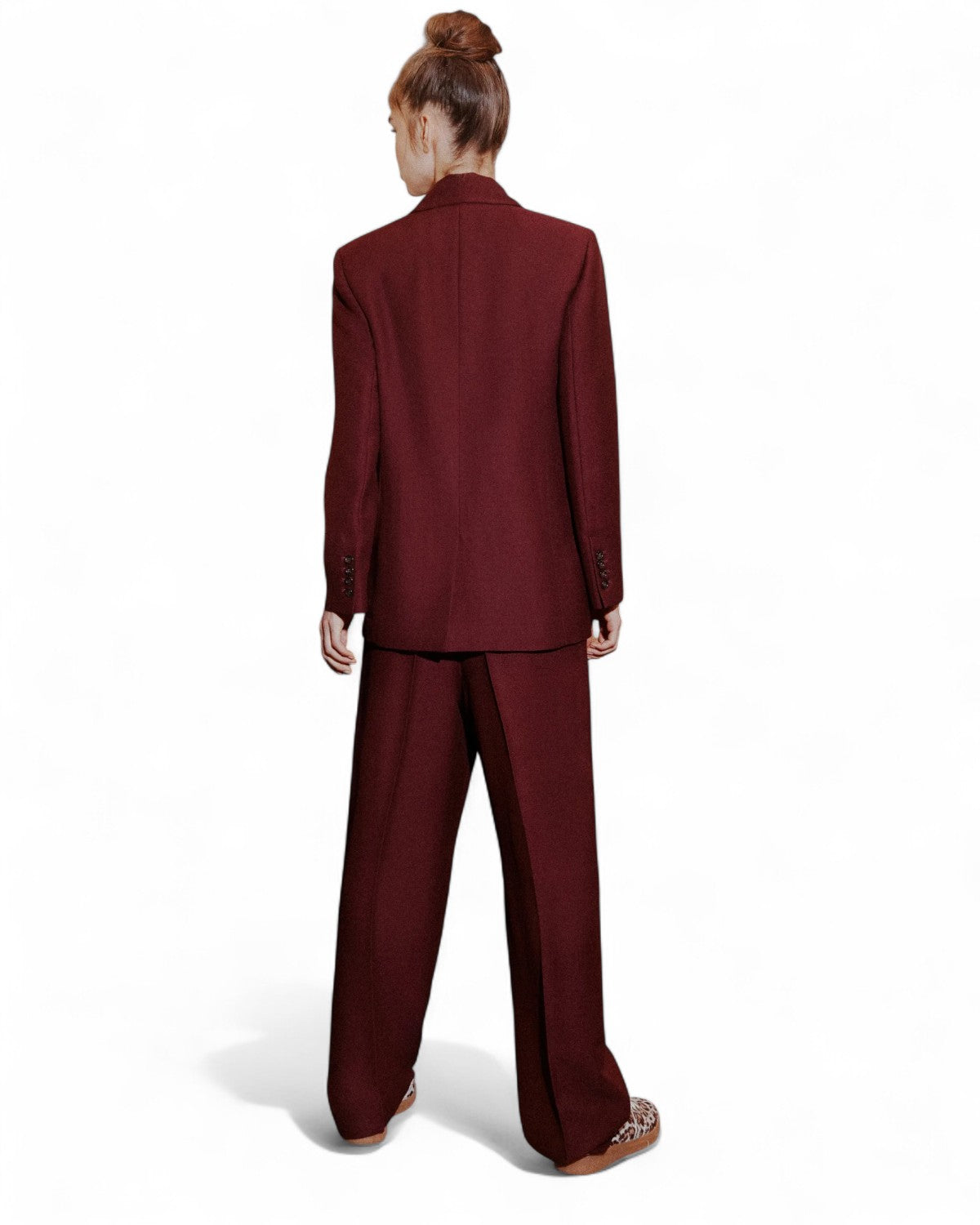 Pantalone a gamba larga in sablé con pince-Marella-Pantaloni-Vittorio Citro Boutique