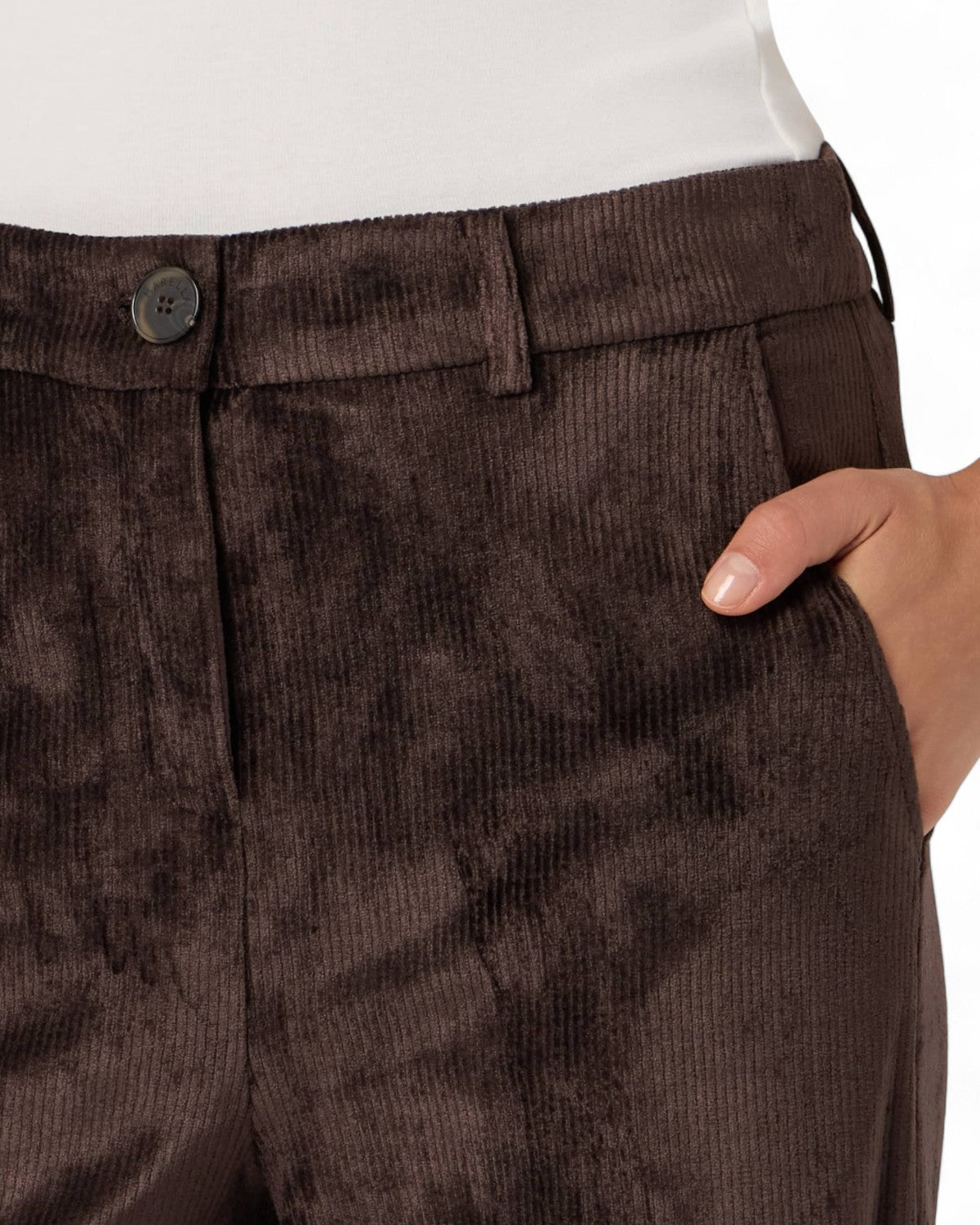 Pantaloni dritti in velluto a coste con piega-Marella-Pantaloni-Vittorio Citro Boutique