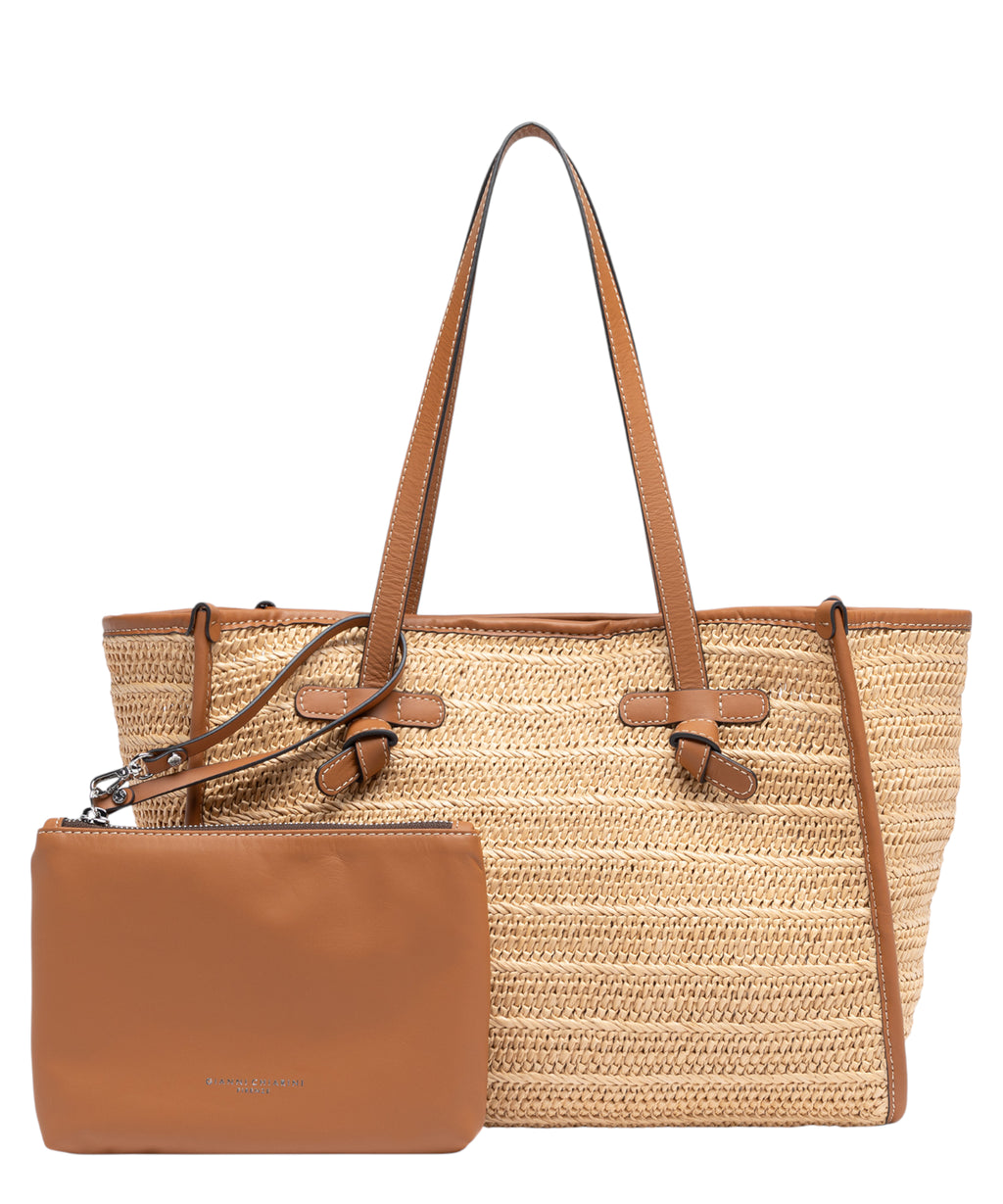Sac Marcella moyen en Rafia Gianni Chiarini