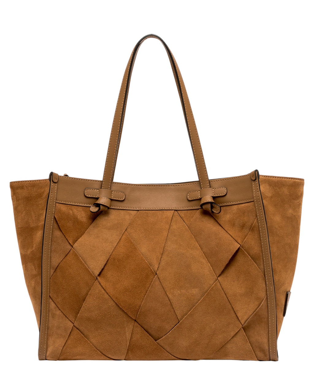 Sac Shopping Femme en Suède Géométrique