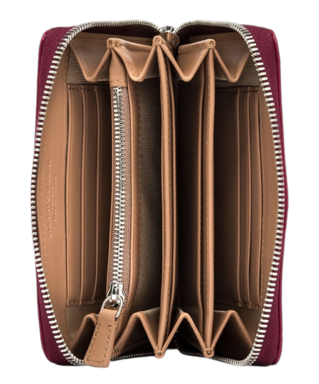 Portefeuille Gianni Chiarini avec zip en cuir grain maxi