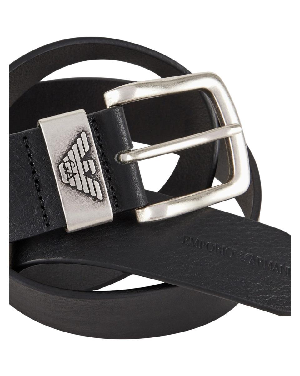 Cintura Uomo in Pelle con Fibbia Logata-Emporio Armani-Cinture-Vittorio Citro Boutique