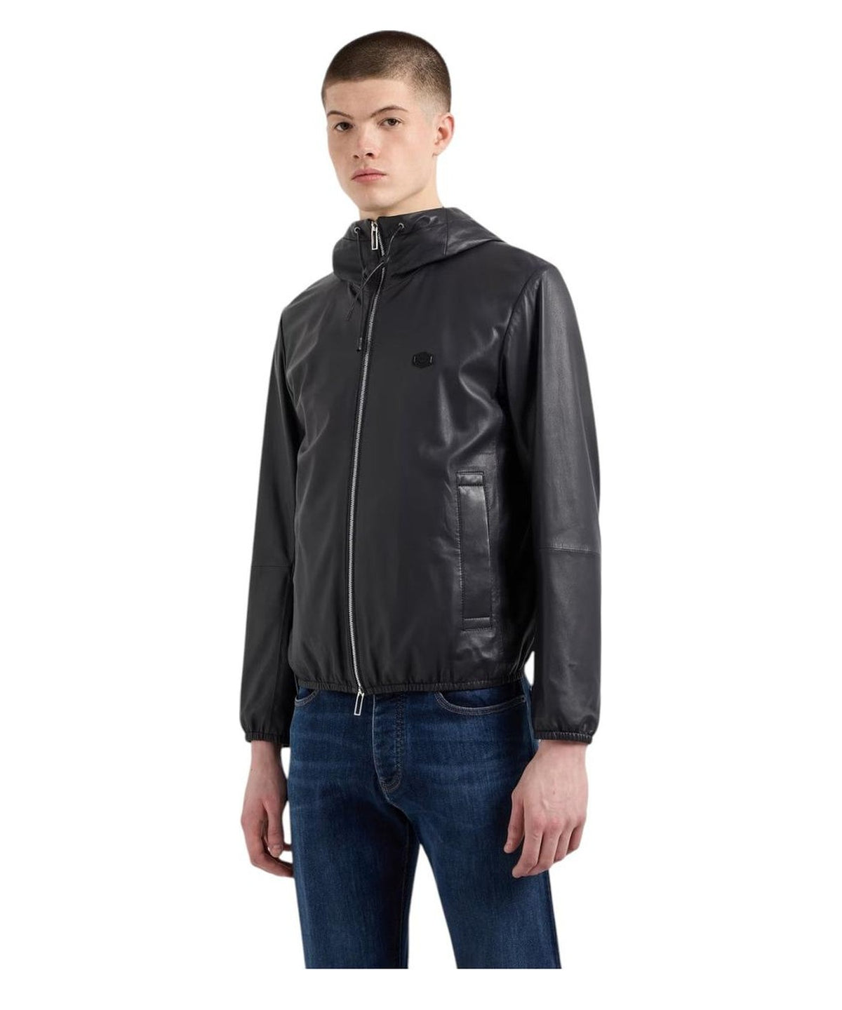 Blouson full zip con cappuccio in nappa di agnello semianilina 10