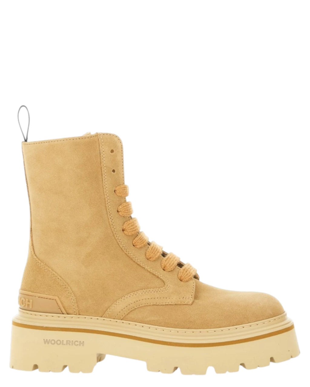 Woolrich Bottines Femme en Daim avec Zip Latéral et Semelle en Caoutchouc