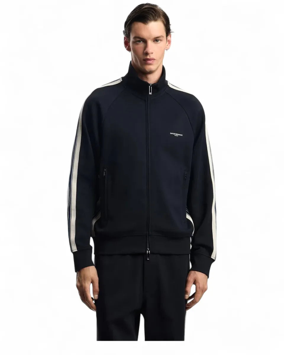 Felpa Full Zip ASV con Bande a Contrasto-Emporio Armani-Felpe-Vittorio Citro Boutique