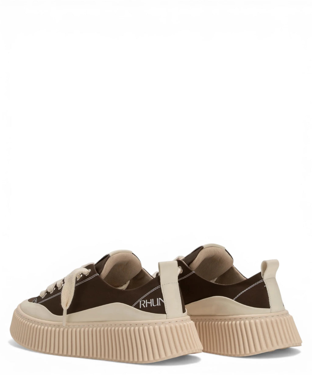 Baskets RHUN Treble Brown en toile avec semelle volumineuse