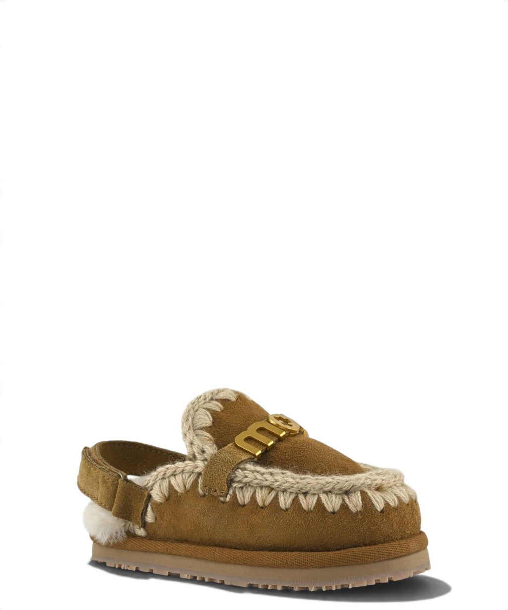 Claquettes enfant Mou Eskimo Slipper Backstrap Kid en peau de mouton