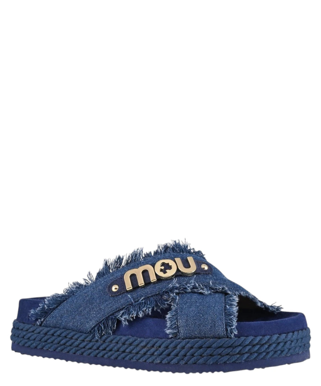 Mou Sandales croisées en denim