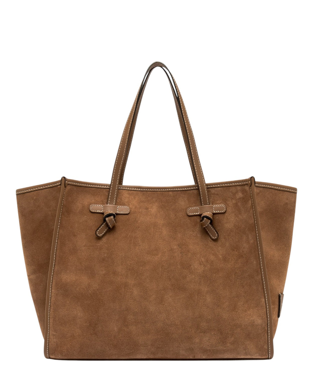 Grand sac shopping Marcella en cuir suédé