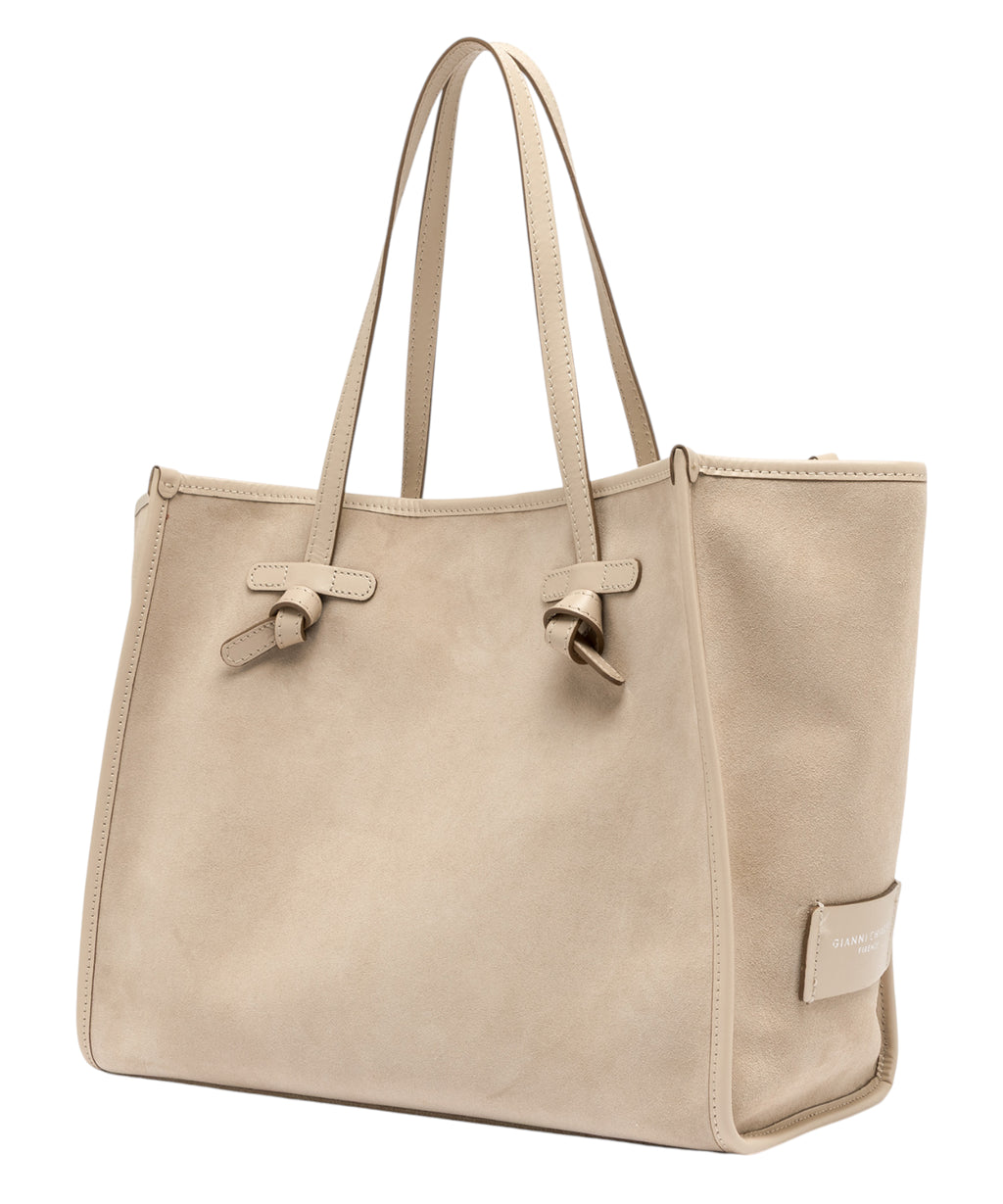 Sac Shopping Marcella en Cuir Velours