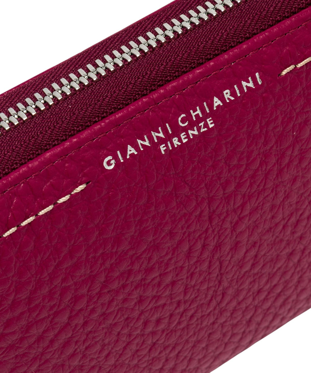 Portefeuille Gianni Chiarini avec zip en cuir grain maxi