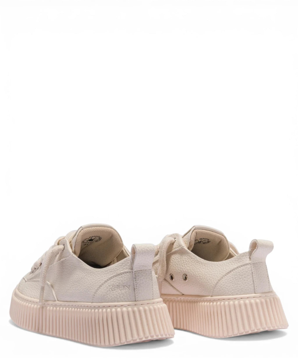 Baskets RHUN Beige en Cuir Martelé