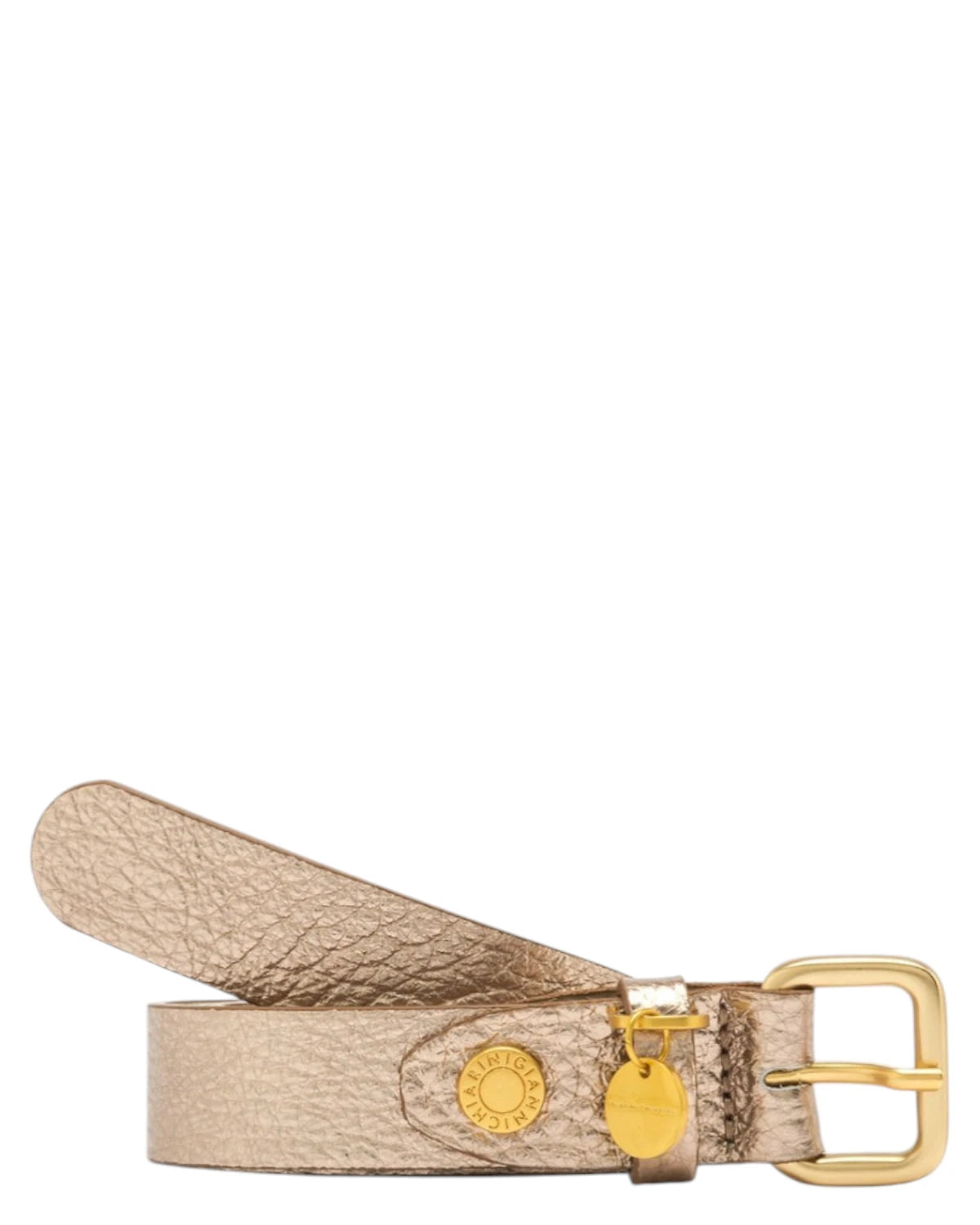 Cintura Donna in Pelle Verde 2,5 cm con Fibbia Logata