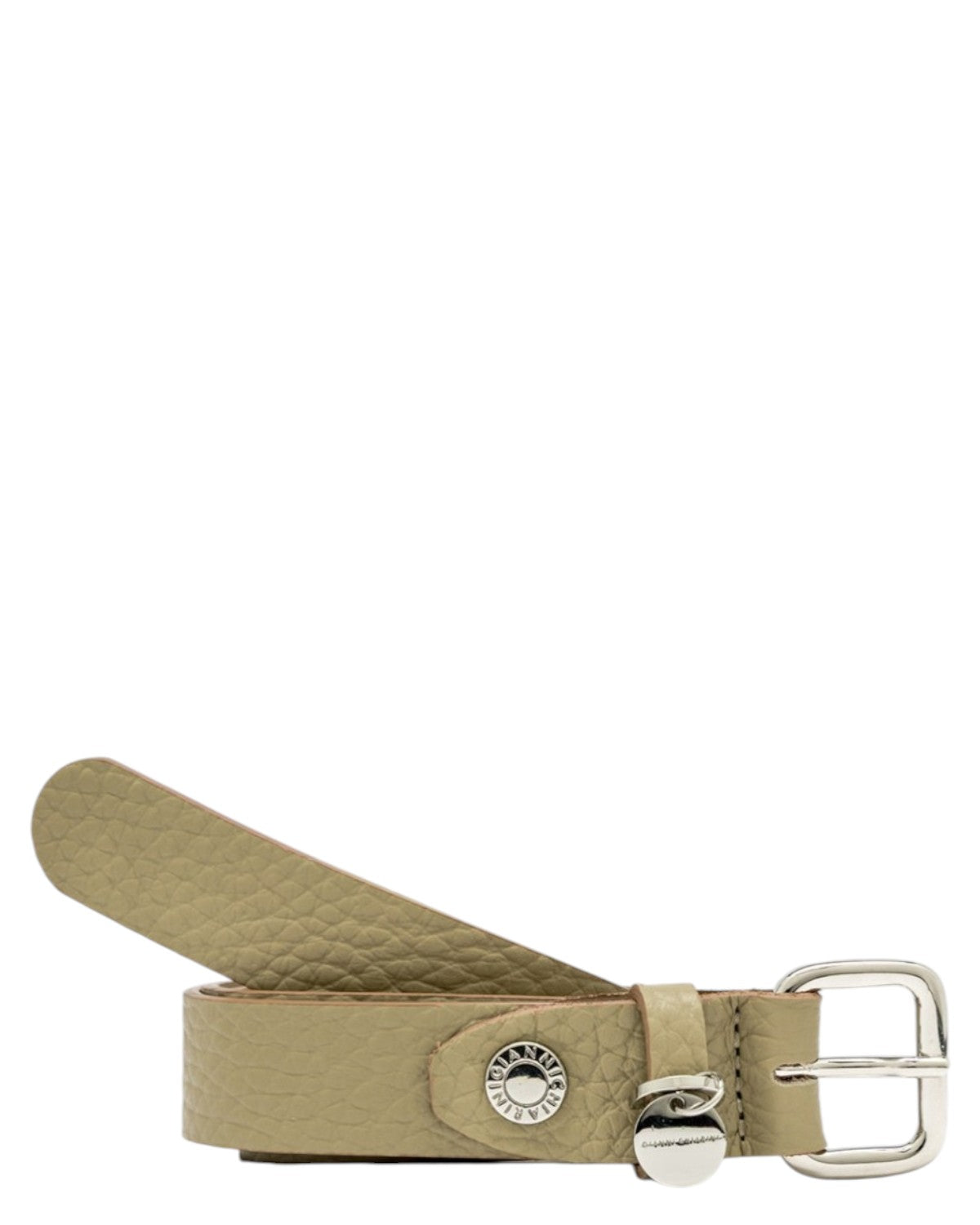 Cintura Donna in Pelle Verde 2,5 cm con Fibbia Logata