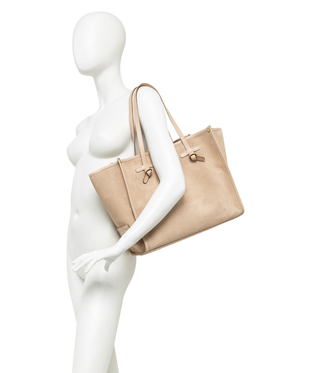 Sac Shopping Marcella en Cuir Velours