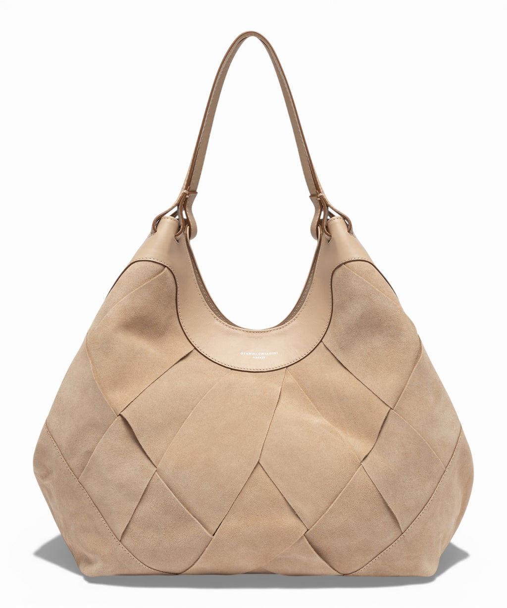 Sac DUA en daim géométrique