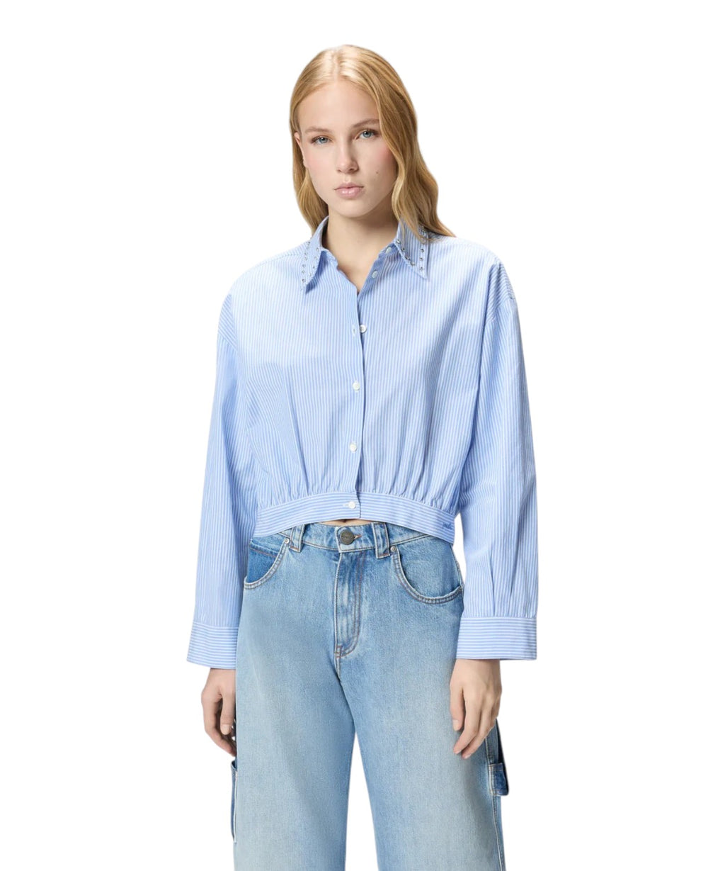 Chemise Cropped PINKO Charita à Rayures