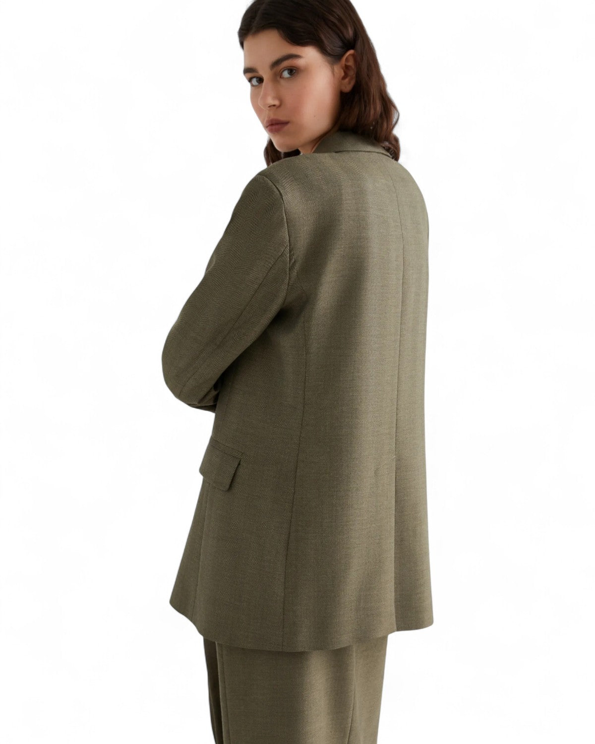 Blazer doppiopetto in saglia fluida con tasche applicate-Marella-Giacche-Vittorio Citro Boutique