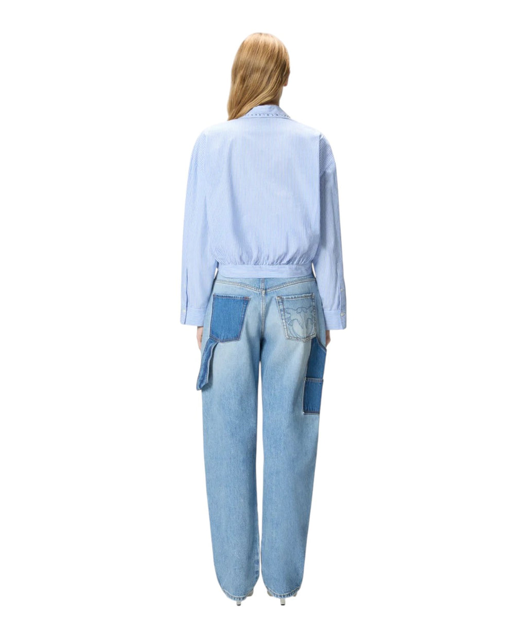 Chemise Cropped PINKO Charita à Rayures