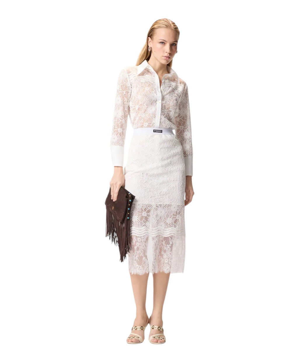 Chemise Pinko Coline en tulle et dentelle